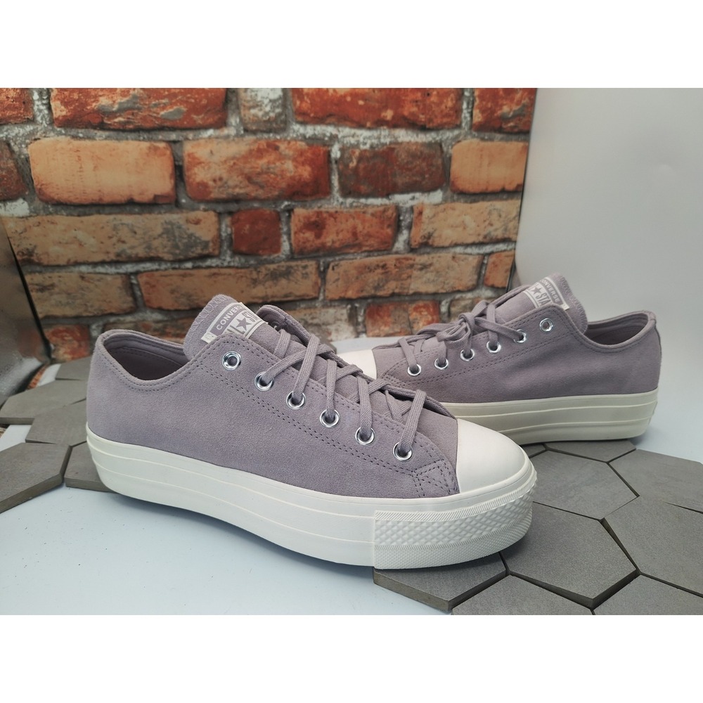Converse All Star Lift Platform Ox Suede Low Top Mauve Purple Women's Size 10